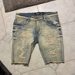 HP Men's Distressed Denim Shorts - Light Blue